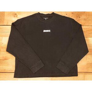 YoungLa SAMPLE Shirt Mens Size LG Long‎ Sleeves Black Wash Distressing Heavy